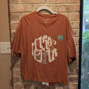 Upcycled Mother Earth Tee - Rust Orange Top